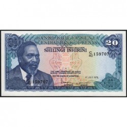 Kenya - Pick 17 - 20 shillings - Série C/40 - 01/07/1978 - Etat : SPL+