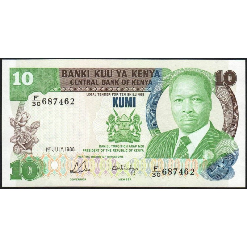 Kenya - Pick 20g - 10 shillings - Série F/30 - 14/09/1986 - Etat : NEUF