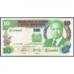 Kenya - Pick 20g - 10 shillings - Série F/47 - 14/09/1986 - Etat : NEUF