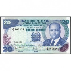 Kenya - Pick 21c - 20 shillings - Série E/9 - 01/07/1984 - Etat : NEUF