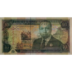 Kenya - Pick 24a - 10 shillings - Série AA - 14/10/1989 - Etat : NEUF