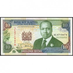 Kenya - Pick 24b - 10 shillings - Série AL - 01/07/1990 - Etat : TTB+