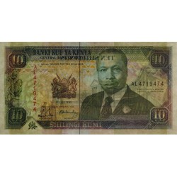 Kenya - Pick 24b - 10 shillings - Série AL - 01/07/1990 - Etat : TTB+