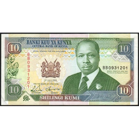 Kenya - Pick 24e - 10 shillings - Série BB - 01/07/1993 - Etat : SUP