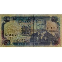 Kenya - Pick 25a - 20 shillings - Série F/51 - 12/12/1988 - Etat : TB