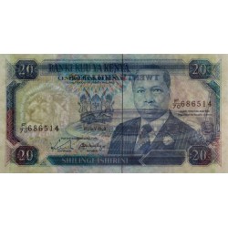 Kenya - Pick 25b - 20 shillings - Série F/70 - 01/07/1989 - Etat : pr.NEUF