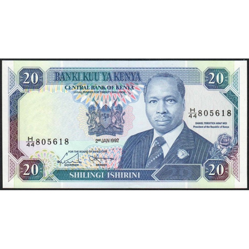 Kenya - Pick 25e - 20 shillings - Série H/44 - 02/01/1892 - Etat : pr.NEUF