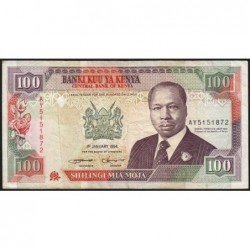 Kenya - Pick 27f - 100 shillings - Série AY - 01/01/1994 - Etat : TB