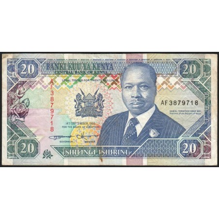 Kenya - Pick 31a - 20 shillings - Série AF - 14/09/1993 - Etat : TB