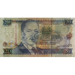 Kenya - Pick 32 - 20 shillings - Série AA - 01/07/1995 - Etat : TTB+