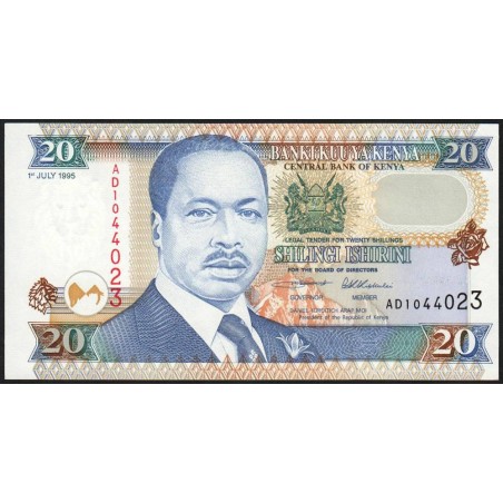 Kenya - Pick 32 - 20 shillings - Série AD - 01/07/1995 - Etat : NEUF