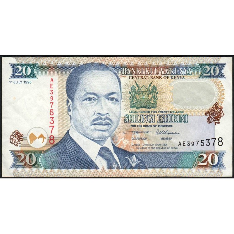 Kenya - Pick 32 - 20 shillings - Série AE - 01/07/1995 - Etat : TTB+