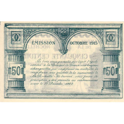 La Rochelle - Pirot 66-1 - 50 centimes - Série B - 10/1915 - Etat : SUP