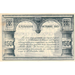 La Rochelle - Pirot 66-1 - 50 centimes - Série C - 10/1915 - Etat : SUP+