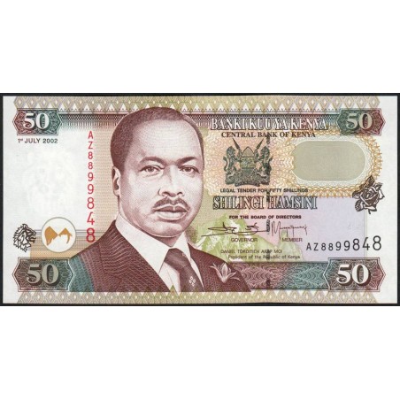 Kenya - Pick 36g - 50 shillings - Série AZ - 01/07/2002 - Etat : NEUF