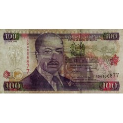 Kenya - Pick 37a_2 - 100 shillings - Série AD - 01/01/1996 - Etat : TTB+