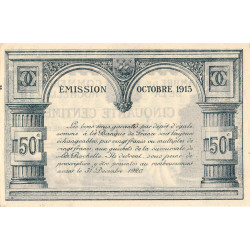 La Rochelle - Pirot 66-1- 50 centimes - Série D - 10/1915 - Etat : SPL