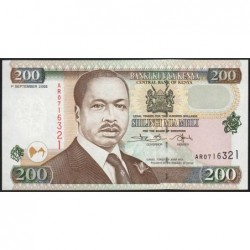 Kenya - Pick 38h - 200 shillings - Série AR - 01/07/2002 - Etat : NEUF