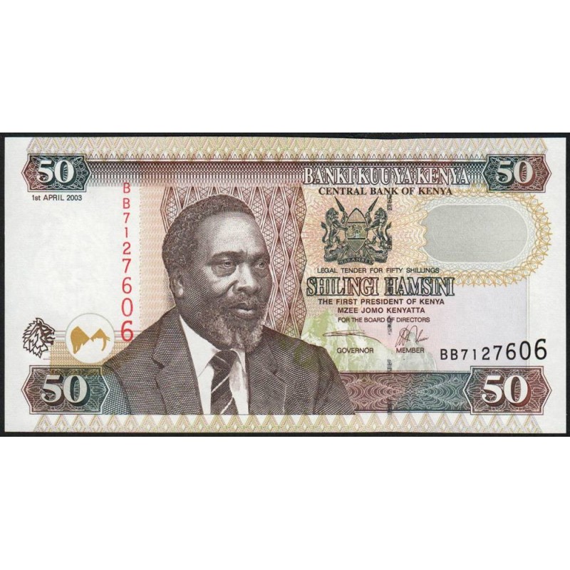 Kenya - Pick 41a - 50 shillings - Série BB - 01/04/2003 - Etat : NEUF