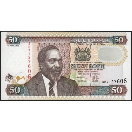 Kenya - Pick 41a - 50 shillings - Série BB - 01/04/2003 - Etat : NEUF