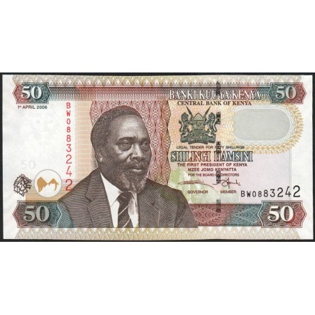 Kenya - Pick 47b - 50 shillings - Série BW - 01/04/2006 - Etat : NEUF