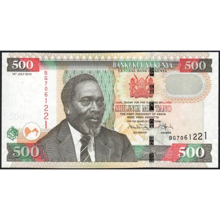 Kenya - Pick 50e - 500 shillings - Série BG - 16/07/2010 - Etat : pr.NEUF