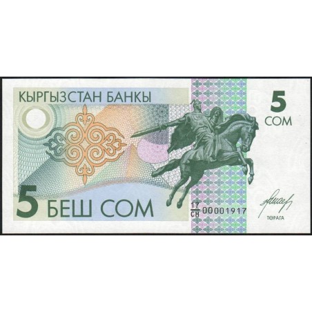 Kirghizistan - Pick 5 - 5 som - série CH - 1993 - Etat : NEUF