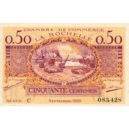 La Rochelle - Pirot 66-7 - 50 centimes - Série C - 09/1920 - Etat : SUP
