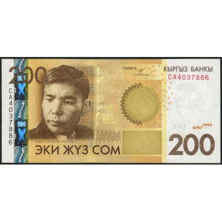 Kirghizistan - Pick 27a - 200 som - série CA - 2010 - Etat : NEUF