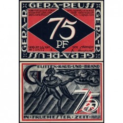 Allemagne - Notgeld - Gera - 75 pfennig - Série A - Type 1 - 01/05/1921 - Etat : NEUF
