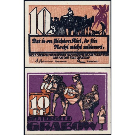 Allemagne - Notgeld - Grabow - 10 pfennig - 1922 - Etat : NEUF