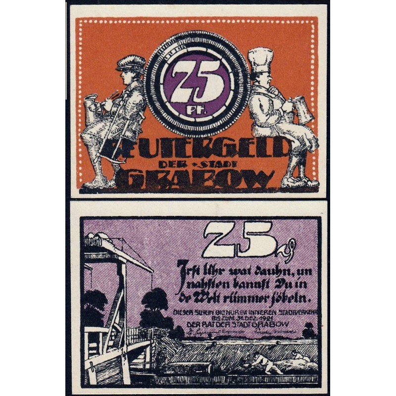 Allemagne - Notgeld - Grabow - 25 pfennig - 1922 - Etat : NEUF