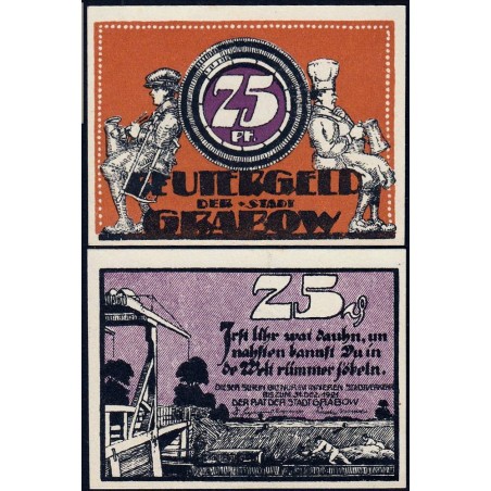 Allemagne - Notgeld - Grabow - 25 pfennig - 1922 - Etat : NEUF
