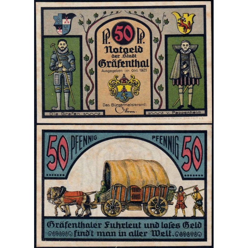 Allemagne - Notgeld - Gräfenthal - 50 pfennig - 10/1921 - Etat : SPL