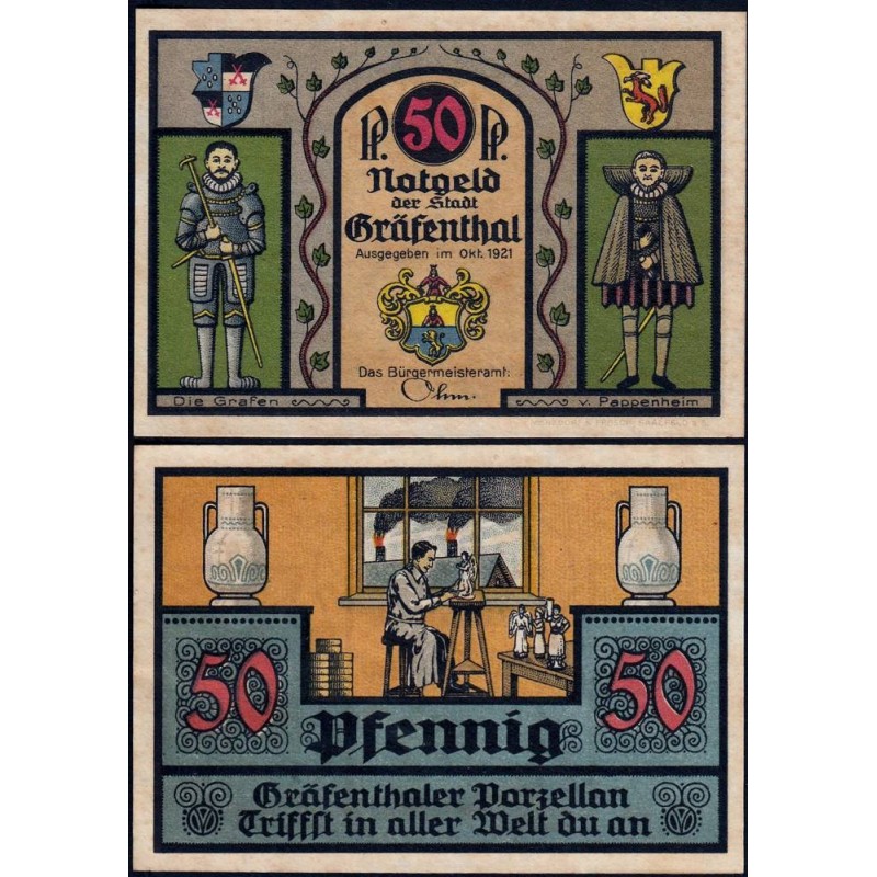 Allemagne - Notgeld - Gräfenthal - 50 pfennig - 10/1921 - Etat : SPL