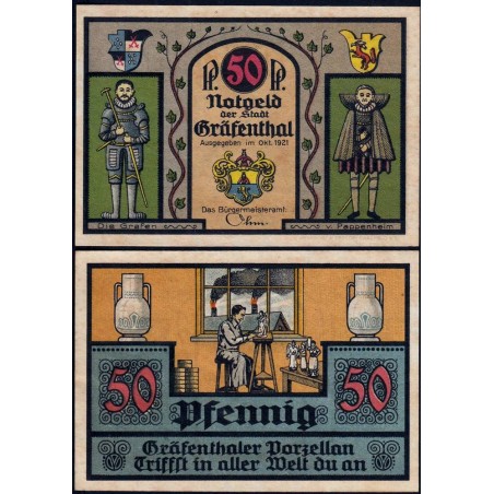 Allemagne - Notgeld - Gräfenthal - 50 pfennig - 10/1921 - Etat : SPL