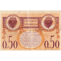 La Rochelle - Pirot 66-7 - 50 centimes - Série H - 09/1920 - Etat : TB+
