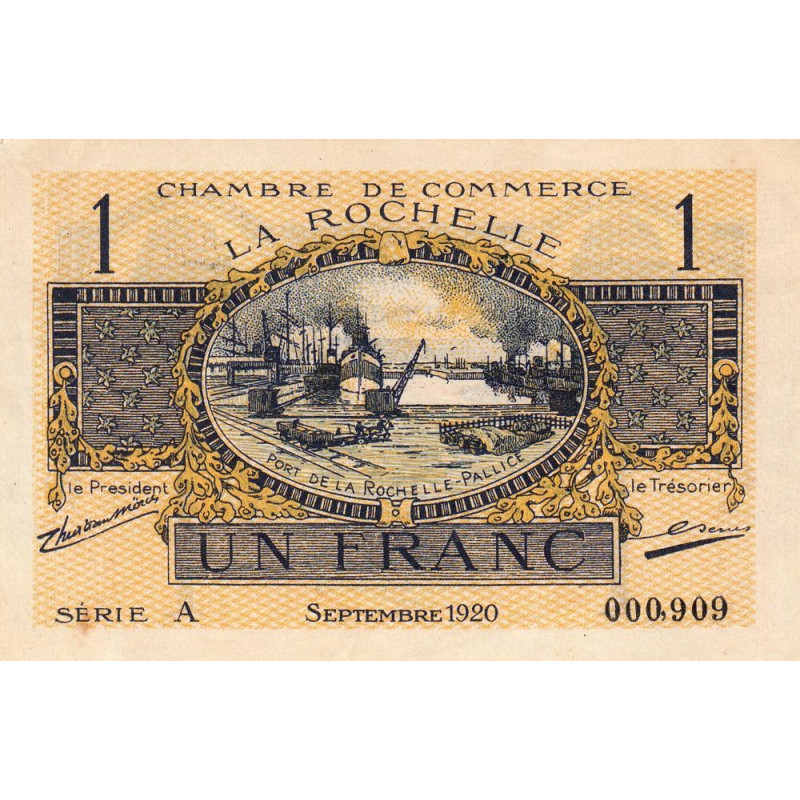 La Rochelle - Pirot 66-9 - 1 franc - Série A - 09/1920 - Etat : SUP