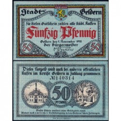 Allemagne - Notgeld - Geldern - 50 pfennig - Type b - 09/11/1918 - Etat : SPL+