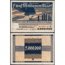 Allemagne - Notgeld - Mönchengladbach - 5 millions mark - Série C - 25/08/1923 - Etat : TTB