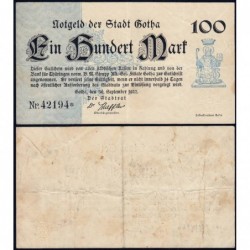 Allemagne - Notgeld - Gotha - 100 mark - Type 2 - 30/09/1922 - Etat : TTB