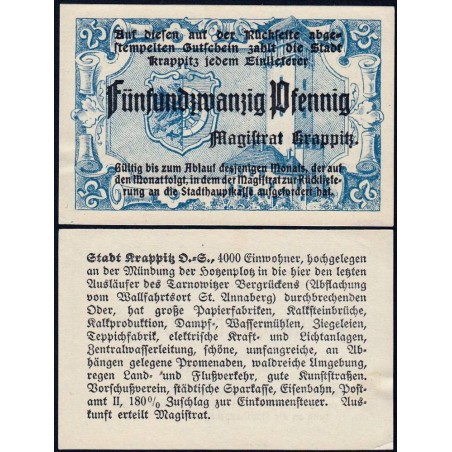 Pologne - Notgeld - Krappitz (Krapkowice) - 100 pfennig - 1919 - Etat : SPL