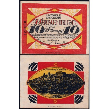 Allemagne - Notgeld - Hachenburg - 10 pfennig - 01/06/1921 - Type a - Etat : pr.NEUF