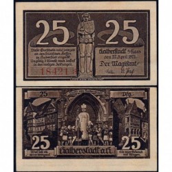 Allemagne - Notgeld - Halberstadt - 25 pfennig - 27/04/1921 - Etat : NEUF