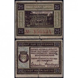 Allemagne - Notgeld - Hamm - 25 pfennig - 18/05/1920 - Etat : TB-