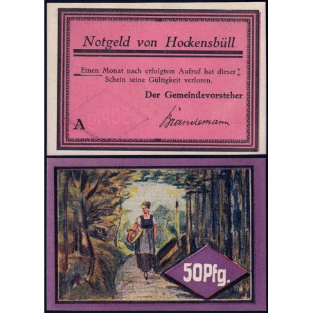 Allemagne - Notgeld - Hockensbüll - 50 pfennig - Série A - 1921 - Etat : pr.NEUF