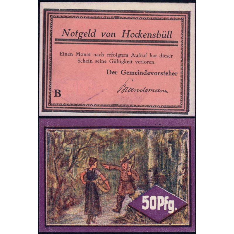 Allemagne - Notgeld - Hockensbüll - 50 pfennig - Série B - 1921 - Etat : pr.NEUF