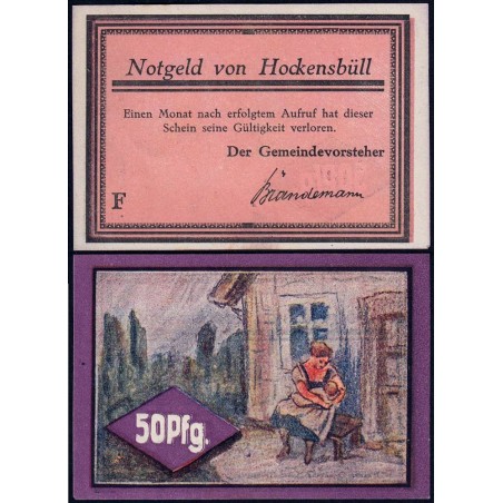 Allemagne - Notgeld - Hockensbüll - 50 pfennig - Série F - 1921 - Etat : pr.NEUF