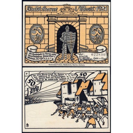 Allemagne - Notgeld - Herne - 50 pfennig - Type 6 - 01/07/1921 - Etat : NEUF