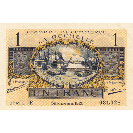 La Rochelle - Pirot 66-9 - 1 franc - Série E - 09/1920 - Etat : SUP+